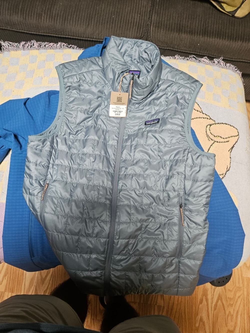 Patagonia Light Gray Quilted Down Vest